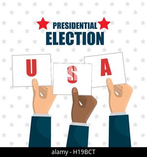 erhobener Hand Wahl Präsidentschaftswahlen Usa Grafik Stock Vektor