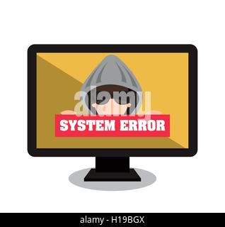 Monitor-System-Fehler-Alert isoliert Stock Vektor