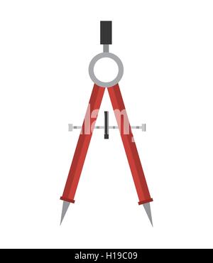 Cartoon-Kompass-Schule-Werkzeugkonstruktion Stock Vektor