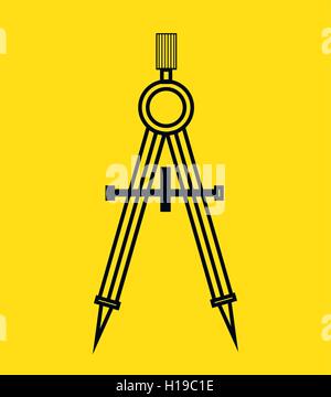 Cartoon-Kompass-Schule-Werkzeugkonstruktion Stock Vektor