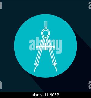 Cartoon-Kompass-Schule-Werkzeugkonstruktion Stock Vektor