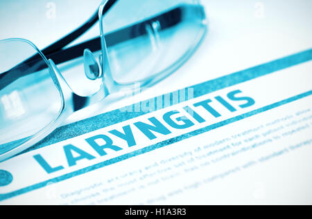 Diagnose - Laryngitis. Medizin-Konzept. 3D Illustration. Stockfoto