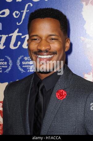 Los Angeles, CA, USA. 21. Sep, 2016. Nate Parker im Ankunftsbereich für die Geburt von A NATION Premiere, ArcLight Hollywood Cinerama Dome, Los Angeles, CA 21. September 2016. © Elisabeth Goodenough/Everett Collection/Alamy Live-Nachrichten Stockfoto