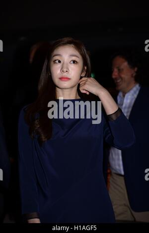 Seoul, Korea. 22. Sep, 2016. Kimyu-Na besucht am 22. September 2016 2018 Olympische Spiele Gedenkmünzen Release Zeremonie in Seoul, Korea. (China und Korea Rechte heraus) © TopPhoto/Alamy Live-Nachrichten Stockfoto