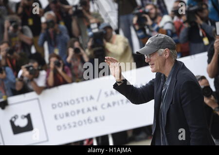 San Sebastian, Spanien. 23. September 2016. Schauspieler Richard Gere während des 64. San Sebastian Film Festival in San Sebastian, Spanien, auf Freitag, 23. September 2016 Credit: Gtres Información Más lokalen auf line,S.L./Alamy Live News Stockfoto