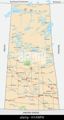 Saskatchewan-Fahrplan Stock Vektor