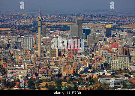 Luftaufnahme des Zentrums von Hillbrow in Johanneburg, Gauteng, Südafrika Stockfoto