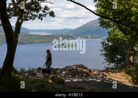 Derwentwater und Bassenthwaite Lake aus Überraschung, in der Nähe von Keswick, Lake District, Cumbria, England Stockfoto