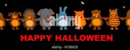 lustige Halloween Tiere Stock Vektor
