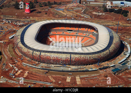 Luftaufnahme des Soccer-City, FNB-Stadion in Johannesburg, Gauteng, Südafrika Stockfoto