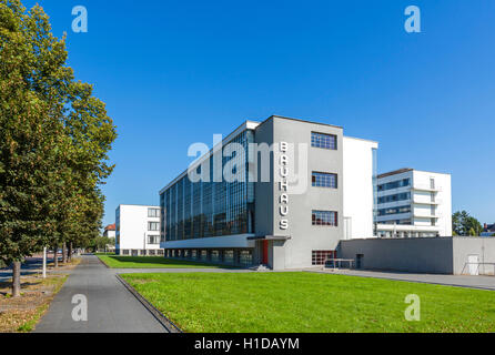 Das Bauhaus Dessau, entworfen von Walter Gropius, Sachsen-Anhalt Stockfoto