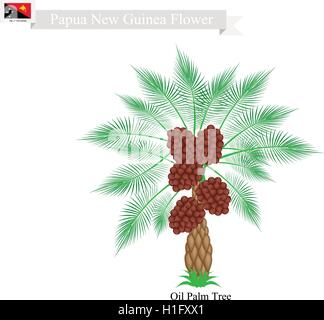 Papua-Neu-Guinea Baum, Illustration der Kokospalme. Die Native Struktur von Papua-Neu-Guinea. Stock Vektor