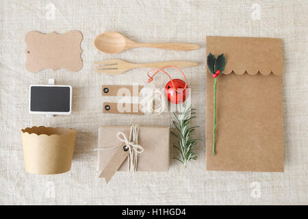 Weihnachtsferien Identität branding Mock-up set Stockfoto
