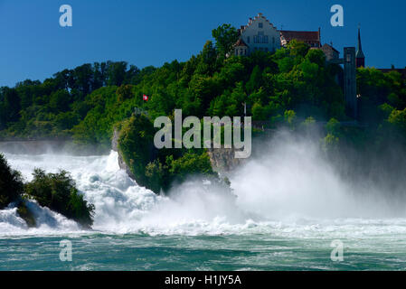 Rheinfall Mit Schloss Laufen, Schaffhausen, Schweiz Stockfoto