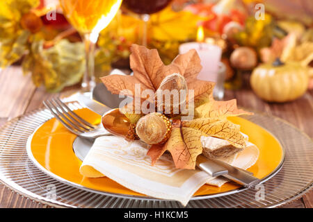Herbst Gedeck. Stockfoto