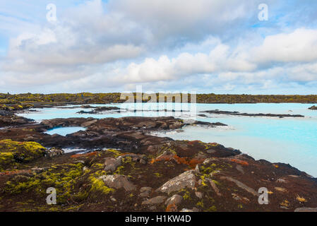 Blaue Lagune in der Nähe von Gratdavik, West Island, Island Stockfoto