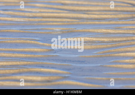 Sandstrand bei Ebbe, rippled Wellenmuster, Nordsee, Norddeich, Niedersachsen, Deutschland Stockfoto