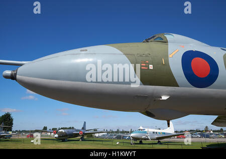 Avro Vulcan B Mk 2 Bomber Flugzeug auf dem Display an der Newark Air Museum, Nottinghamshire, England. Stockfoto