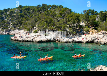 Calanque de Port Pin, Calanques Nationalpark, Provence, Frankreich Stockfoto