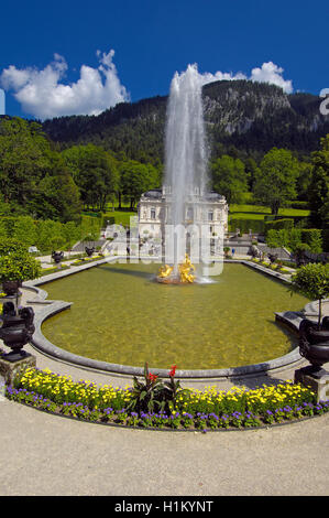 Linderhof, Schloss Linderhof Linderhof Palast, Schloss Linderhof, Upper Bavaria, Bayern, Deutschland, Europa. Stockfoto