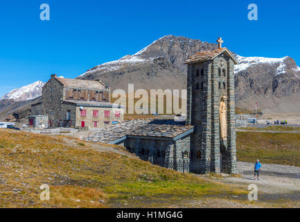 Kapelle an der Spitze der den Col de L'Iseran, Savoie, Frankreich, Chapelle Notre-Dame-de-Toute-Vorsicht Stockfoto