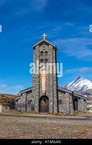 Kapelle an der Spitze der den Col de L'Iseran, Savoie, Frankreich, Chapelle Notre-Dame-de-Toute-Vorsicht Stockfoto