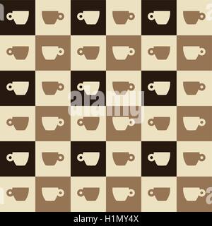 Espressokaffee Tassen nahtloses Muster Stock Vektor