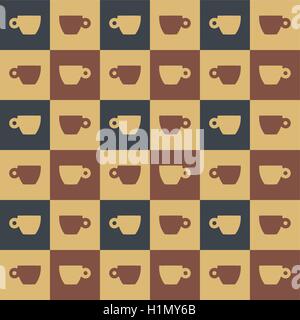 Espressokaffee Tassen nahtloses Muster Stock Vektor