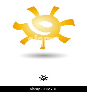 die Sonnengesicht im Profil Stock Vektor