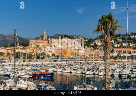 Marina von Menton, französischen Rivera, Cote D Azur, Frankreich Stockfoto