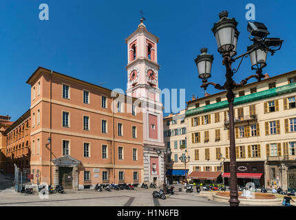 Clocktower am Place du Palais de Justice, Vieille Ville (Altstadt), Nizza, Alpes-Maritimes, Provence-Alpes-Côte d ' Azur, Frankreich Stockfoto