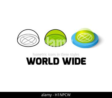 Welt große Symbol in verschiedenen Stil Stock Vektor