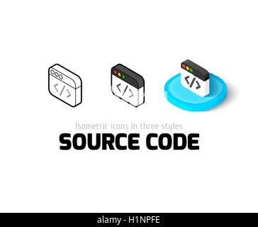 Source Code Symbol in verschiedenen Stil Stock Vektor