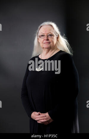 Gillian Clarke, den Waliser nationalen Dichter und Dramatiker, auf dem Edinburgh International Book Festival. Edinburgh, Schottland. 18. August 2016 Stockfoto