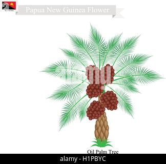 Papua-Neu-Guinea Baum, Illustration der Kokospalme. Die Native Struktur von Papua-Neu-Guinea. Stock Vektor