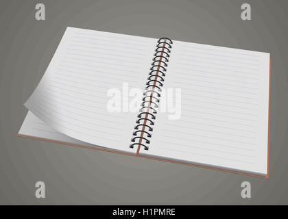 Leere realistische Notizblock Spiralblock isoliert Stock Vektor