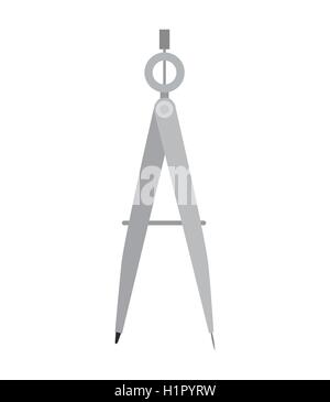 Cartoon-Kompass-Schule-Werkzeugkonstruktion Stock Vektor