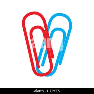 zwei clips rote und blaue Schule Grafik Stock Vektor