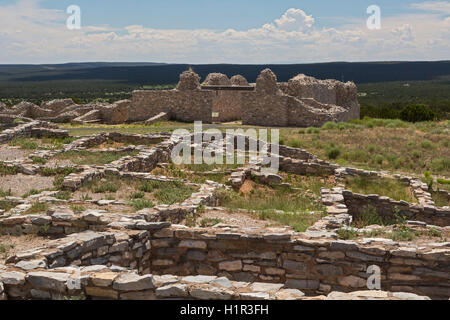 Gran Quivira, New-Mexico - The Gran Quivira (aka Las Humanas) Ruinen in Salinas Pueblo Missionen National Monument. Stockfoto