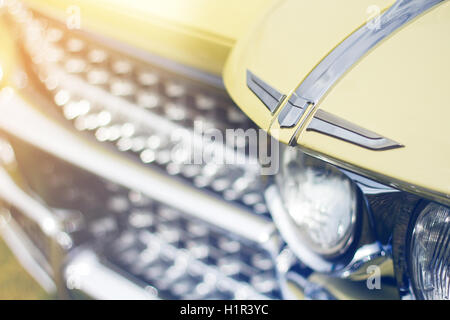 Close up shot of a chromey 1959 Cadillac grille, Stockfoto