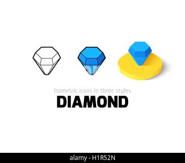 Diamanten-Symbol im anderen Stil Stock Vektor