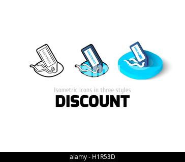 Rabatt-Symbol im anderen Stil Stock Vektor