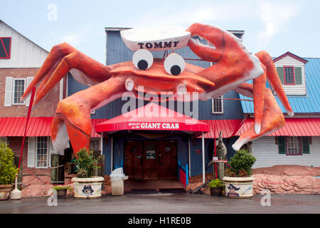 Riesenkrabbe Tommys Restaurant in Myrtle Beach, South Carolina Stockfoto