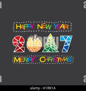Vektor-Illustration der kreative Neujahrsgrüße für 2017 Stock Vektor
