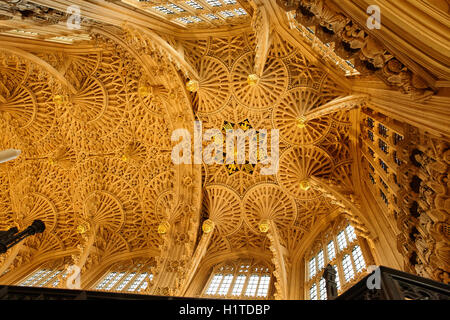 England, London, Westminster, Westminster Abbey, innere Decke von Henry VII Marienkapelle anzeigen Stockfoto