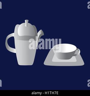 Vintage Tee-Set. Stock Vektor