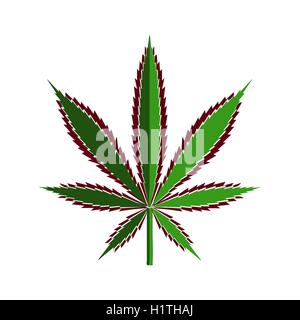Grüne Cannabisblatt Papier, stilisierte geschnitten Stock Vektor