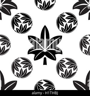 Die stilisierte nahtlose Ahornblätter, japanischen Symbolik Stock Vektor