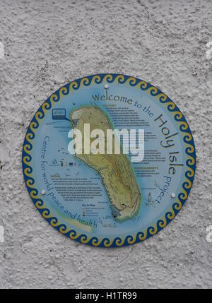 Willkommen auf der heiligen Insel Zeichen lamlash Isle of Arran Schottland september 2016 Stockfoto