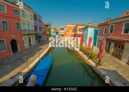Bild von Burano in Venedig. Stockfoto